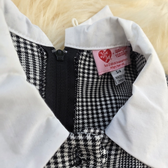 Unique Vintage I Love Lucy Size 4 Black and White Checkered Dress Headband - Picture 3 of 5